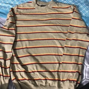 Tan Striped Forever 21 Sweater